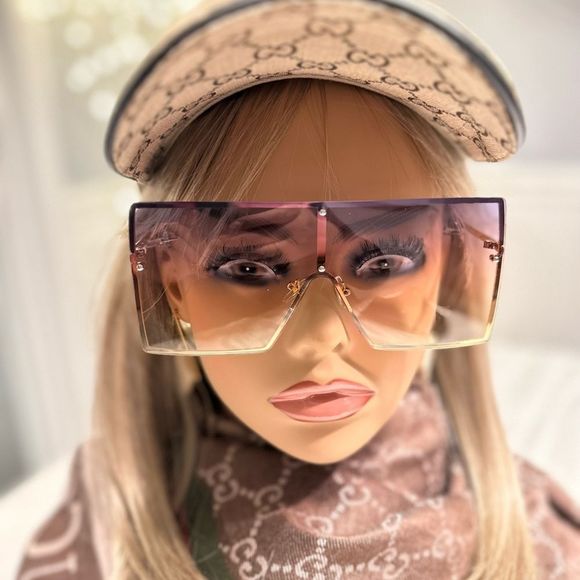 𝅺Multi Color Square Frame Sunglasses New - Picture 2 of 8